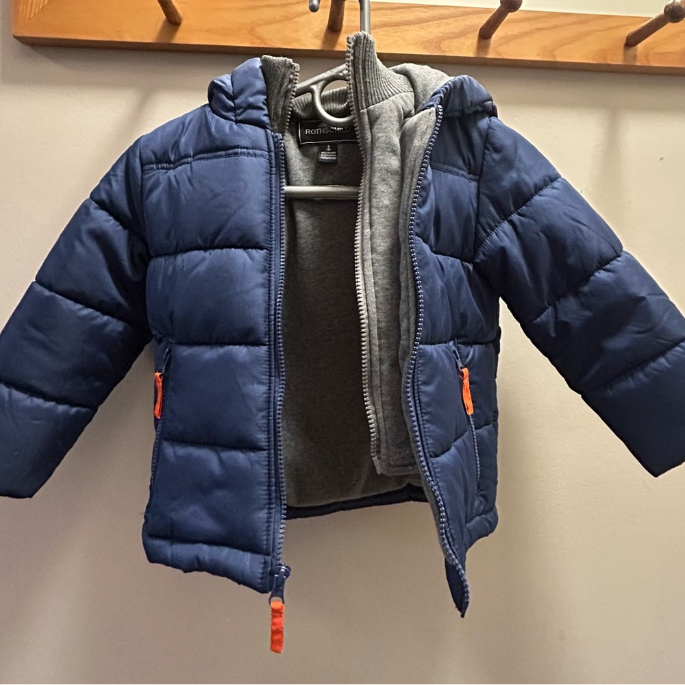 Like New Rothschild Gray and Blue Jacket puffer winter coat